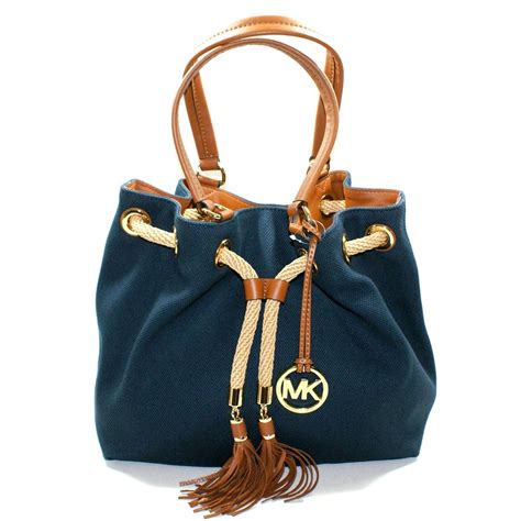 michael michael kors marina large shoulder tote canvas navy